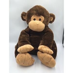 Toys R Us Monkey Chimp Plush Tan Brown Face Feet 19" Large Stuffed Animal